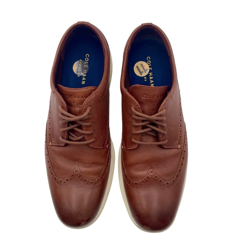 Cole Haan‎ Mens Brown Wingtip Oxford Shoes Grand OS Comfort Size 11M